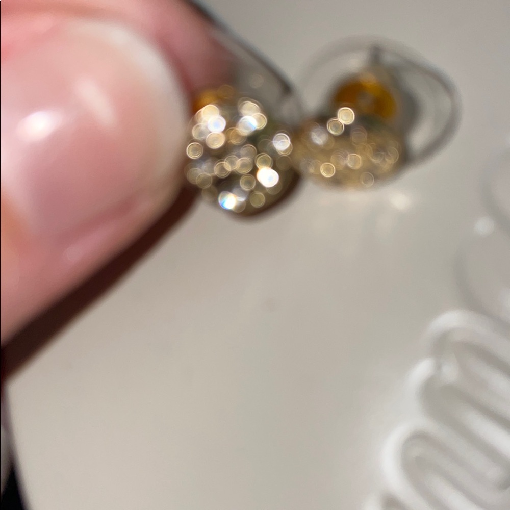 Gold Sparkle Earrings - Picture 7 of 11